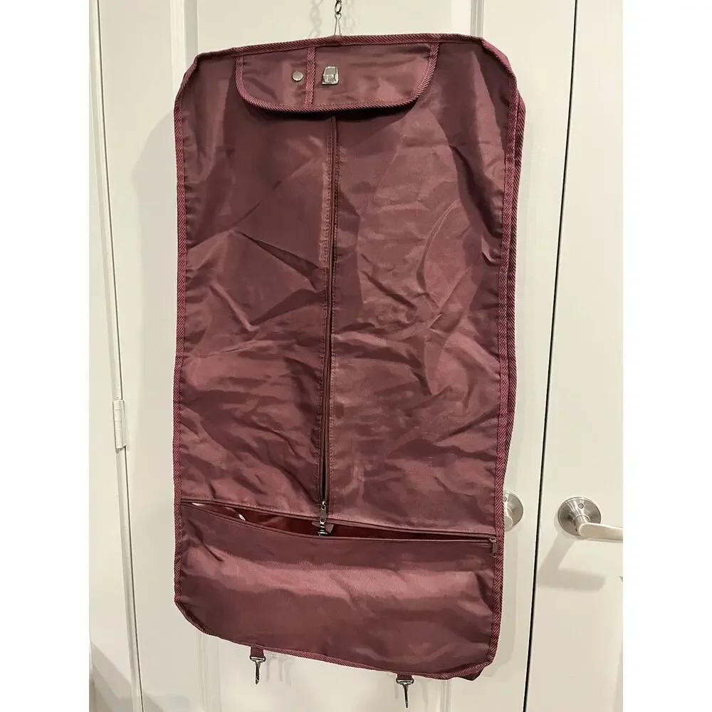 Pierre Cardin Burgundy Foldable Hanging Travel Suit Garment Bag